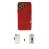 MARSİLYAN™- iPhone 12 Pro Kılıf Doruk Asil Koleksiyonu - Siyah Polymer Nano Ekran Koruyucu + Shine Kamera Lens - GS