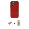 MARSİLYAN™- iPhone 12 Pro Kılıf Doruk Asil Koleksiyonu - Siyah Polymer Nano Ekran Koruyucu + Shine Kamera Lens Koruma Cam - SABE