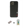 MARSİLYAN™- iPhone 12 Pro Kılıf Doruk Asil Koleksiyonu - Siyah Polymer Nano Ekran Koruyucu + Shine Kamera Lens Koruma Cam - SABE