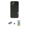 MARSİLYAN™- iPhone 12 Pro Kılıf Doruk Asil Koleksiyonu - Siyah Polymer Nano Ekran Koruyucu + Renkli Kamera Lens Koruma Cam - YL