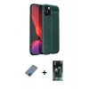 MARSİLYAN™- iPhone 12 Pro Kılıf Doruk Klasik Özel Seri - Şeffaf 360 Full Body Arka Koruyucu + Metal Kamera Lens Koruma Cam - MI