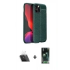 MARSİLYAN™- iPhone 12 Pro Kılıf Doruk Klasik Özel Seri - Şeffaf 360 Full Body Arka Koruyucu + Kamera Lens Koruma Cam - SF