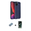 MARSİLYAN™- iPhone 12 Pro Kılıf Doruk Klasik Özel Seri - Şeffaf 360 Full Body Arka Koruyucu + Shine Kamera Lens Koruma Cam - GI