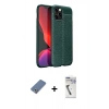 MARSİLYAN™- iPhone 12 Pro Kılıf Doruk Klasik Özel Seri - Şeffaf Uv Polymer Nano Ekran Koruyucu + Metal Kamera Lens Koruma Cam - AKYL