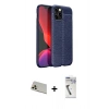 MARSİLYAN™- iPhone 12 Pro Kılıf Doruk Klasik Özel Seri - Şeffaf Uv Polymer Nano Ekran Koruyucu + Rainbow Kamera Lens Koruma Cam - GD