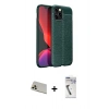 MARSİLYAN™- iPhone 12 Pro Kılıf Doruk Klasik Özel Seri - Şeffaf Uv Polymer Nano Ekran Koruyucu + Rainbow Kamera Lens Koruma Cam - GD