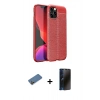 MARSİLYAN™- iPhone 12 Pro Kılıf Doruk Klasik Özel Seri - Siyah 3D Antistatik Hayalet Cam Ekran Koruyucu + Shine Kamera Lens Koruma Cam - GD