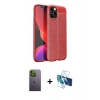 MARSİLYAN™- iPhone 12 Pro Kılıf Doruk Klasik Özel Seri - Siyah 3D Antistatik Seramik Nano Ekran Koruyucu + Neon Fosforlu Kamera Lens - YL