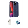 MARSİLYAN™- iPhone 12 Pro Kılıf Doruk Klasik Özel Seri - Siyah 3D Antistatik Seramik Nano Ekran Koruyucu + Shine Kamera Lens - GD