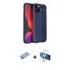 MARSİLYAN™- iPhone 12 Pro Kılıf Doruk Klasik Özel Seri - Siyah 3D Antistatik Seramik Nano Ekran Koruyucu + Shine Kamera Lens Koruma Cam - MI