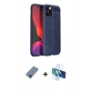 MARSİLYAN™- iPhone 12 Pro Kılıf Doruk Klasik Özel Seri - Siyah 3D Antistatik Seramik Nano Ekran Koruyucu + Metal Kamera Lens Koruma Cam - MI