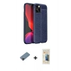 MARSİLYAN™- iPhone 12 Pro Kılıf Doruk Klasik Özel Seri - Siyah 6D Mat Seramik Hayalet Nano Ekran Koruyucu + Shine Kamera Lens Koruma Cam - SH