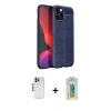 MARSİLYAN™- iPhone 12 Pro Kılıf Doruk Klasik Özel Seri - Siyah Polymer Nano Ekran Koruyucu + Shine Kamera Lens - GS