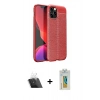 MARSİLYAN™- iPhone 12 Pro Kılıf Doruk Klasik Özel Seri - Siyah Polymer Nano Ekran Koruyucu + Şeffaf Kamera Lens Koruma Cam
