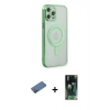 MARSİLYAN™- iPhone 12 Pro Kılıf Doruk Minimal - Şeffaf 360 Full Body Arka Koruyucu + Shine Kamera Lens Koruma Cam - GD