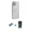 MARSİLYAN™- iPhone 12 Pro Kılıf Doruk Minimal - Şeffaf 360 Full Body Arka Koruyucu + Shine Kamera Lens Koruma Cam - GD