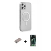MARSİLYAN™- iPhone 12 Pro Kılıf Doruk Minimal - Şeffaf 360 Full Body Arka Koruyucu + Shine Kamera Lens Koruma Cam - SABE