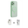MARSİLYAN™- iPhone 12 Pro Kılıf Doruk Minimal - Şeffaf Uv Polymer Nano Ekran Koruyucu + Shine Kamera Lens - GD