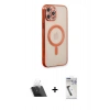 MARSİLYAN™- iPhone 12 Pro Kılıf Doruk Minimal - Şeffaf Uv Polymer Nano Ekran Koruyucu + Kamera Lens Koruma Cam - SF