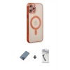 MARSİLYAN™- iPhone 12 Pro Kılıf Doruk Minimal - Şeffaf Uv Polymer Nano Ekran Koruyucu + Metal Kamera Lens Koruma Cam - MI