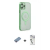 MARSİLYAN™- iPhone 12 Pro Kılıf Doruk Minimal - Şeffaf Uv Polymer Nano Ekran Koruyucu + Shine Kamera Lens Koruma Cam - PE