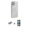 MARSİLYAN™- iPhone 12 Pro Kılıf Doruk Minimal - Siyah 34D Hayalet Izgaralı Cam + Renkli Kamera Lens Koruma Cam - MI