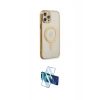 MARSİLYAN™- iPhone 12 Pro Kılıf Doruk Minimal - Siyah 3D Antistatik Cam Ekran Koruyucu
