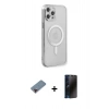 MARSİLYAN™- iPhone 12 Pro Kılıf Doruk Minimal - Siyah 3D Antistatik Hayalet Cam Ekran Koruyucu + Metal Kamera Lens Koruma Cam - KI