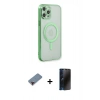 MARSİLYAN™- iPhone 12 Pro Kılıf Doruk Minimal - Siyah 3D Antistatik Hayalet Cam Ekran Koruyucu + Metal Kamera Lens Koruma Cam - KI