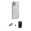 MARSİLYAN™- iPhone 12 Pro Kılıf Doruk Minimal - Siyah 3D Antistatik Hayalet Cam Ekran Koruyucu + Shine Kamera Lens Koruma Cam - PE