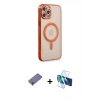 MARSİLYAN™- iPhone 12 Pro Kılıf Doruk Minimal - Siyah 3D Antistatik Seramik Nano Ekran Koruyucu + Metal Kamera Lens Koruma Cam - GD
