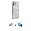 MARSİLYAN™- iPhone 12 Pro Kılıf Doruk Minimal - Siyah 3D Antistatik Seramik Nano Ekran Koruyucu + Shine Kamera Lens Koruma Cam - SABE