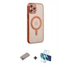 MARSİLYAN™- iPhone 12 Pro Kılıf Doruk Minimal - Siyah 3D Antistatik Seramik Nano Ekran Koruyucu + Shine Kamera Lens Koruma Cam - SABE