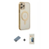 MARSİLYAN™- iPhone 12 Pro Kılıf Doruk Minimal - Siyah 6D Mat Seramik Hayalet Nano Ekran Koruyucu + Metal Kamera Lens Koruma Cam - MR