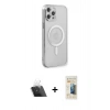 MARSİLYAN™- iPhone 12 Pro Kılıf Doruk Minimal - Siyah 6D Mat Seramik Hayalet Nano Ekran Koruyucu + Kamera Lens Koruma Cam - SF
