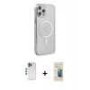 MARSİLYAN™- iPhone 12 Pro Kılıf Doruk Minimal - Siyah 6D Mat Seramik Hayalet Nano Ekran Koruyucu + Shine Kamera Lens - MI