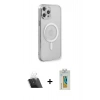 MARSİLYAN™- iPhone 12 Pro Kılıf Doruk Minimal - Siyah Polymer Nano Ekran Koruyucu + Kamera Lens Koruma Cam - SF