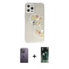 MARSİLYAN™- iPhone 12 Pro Kılıf Eksen Asil Prime - Şeffaf 360 Full Body Arka Koruyucu + Neon Fosforlu Kamera Lens - BZ