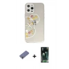 MARSİLYAN™- iPhone 12 Pro Kılıf Eksen Asil Prime - Şeffaf 360 Full Body Arka Koruyucu + Metal Kamera Lens Koruma Cam - GD