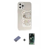 MARSİLYAN™- iPhone 12 Pro Kılıf Eksen Asil Prime - Şeffaf 360 Full Body Arka Koruyucu + Metal Kamera Lens Koruma Cam - GD