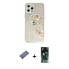 MARSİLYAN™- iPhone 12 Pro Kılıf Eksen Asil Prime - Şeffaf 360 Full Body Arka Koruyucu + Metal Kamera Lens Koruma Cam - GD