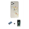 MARSİLYAN™- iPhone 12 Pro Kılıf Eksen Asil Prime - Şeffaf 360 Full Body Arka Koruyucu + Shine Kamera Lens Koruma Cam - GD