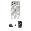 MARSİLYAN™- iPhone 12 Pro Kılıf Eksen Asil Prime - Şeffaf 360 Full Body Arka Koruyucu + Kamera Lens Koruma Cam - SF
