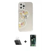 MARSİLYAN™- iPhone 12 Pro Kılıf Eksen Asil Prime - Şeffaf 360 Full Body Arka Koruyucu + Kamera Lens Koruma Cam - SF