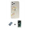 MARSİLYAN™- iPhone 12 Pro Kılıf Eksen Asil Prime - Şeffaf 360 Full Body Arka Koruyucu + Metal Kamera Lens Koruma Cam - MI