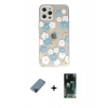 MARSİLYAN™- iPhone 12 Pro Kılıf Eksen Asil Prime - Şeffaf 360 Full Body Arka Koruyucu + Metal Kamera Lens Koruma Cam - MI