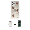 MARSİLYAN™- iPhone 12 Pro Kılıf Eksen Asil Prime - Şeffaf 360 Full Body Arka Koruyucu + Shine Kamera Lens - GD