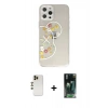 MARSİLYAN™- iPhone 12 Pro Kılıf Eksen Asil Prime - Şeffaf 360 Full Body Arka Koruyucu + Shine Kamera Lens - GD