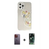 MARSİLYAN™- iPhone 12 Pro Kılıf Eksen Asil Prime - Şeffaf 360 Full Body Arka Koruyucu + Neon Fosforlu Kamera Lens - TU