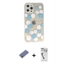 MARSİLYAN™- iPhone 12 Pro Kılıf Eksen Asil Prime - Şeffaf Uv Polymer Nano Ekran Koruyucu + Metal Kamera Lens Koruma Cam - GD